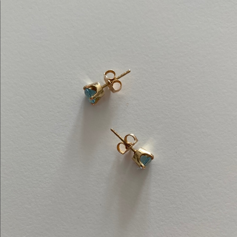 James Avery Gold and Blue Topaz Stud Earrings